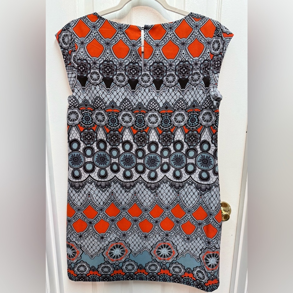 Banana Republic Vibrant Orange and Black Floral Mini Dress
